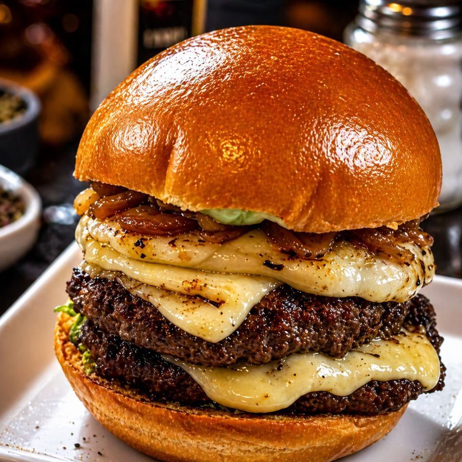 Hamburguer Artesanal Duplo Mussarela Bacon