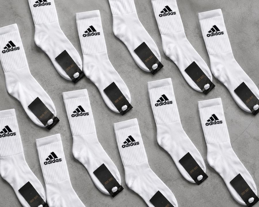 Meia cano alto Adidas Branco/preto